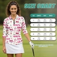 thumbnail image 7 of Uorisanigo Cute Golf Womens 3/4 Sleeve Golf Shirts Size XL Breathable Athletic Polo Workout Tops Fashionable Zipper Neck Relaxed Tennis Tops Relaxed Casual Outing Wear for Women, 7 of 7