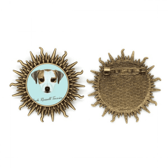 Jack Russell Terrier Dog Pet Animal Metall Sonne Brosche Haken Pin