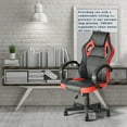 thumbnail image 2 of CRO Decor PU Leather Office Computer Gaming Chair Height Adjustment in Red, 2 of 8