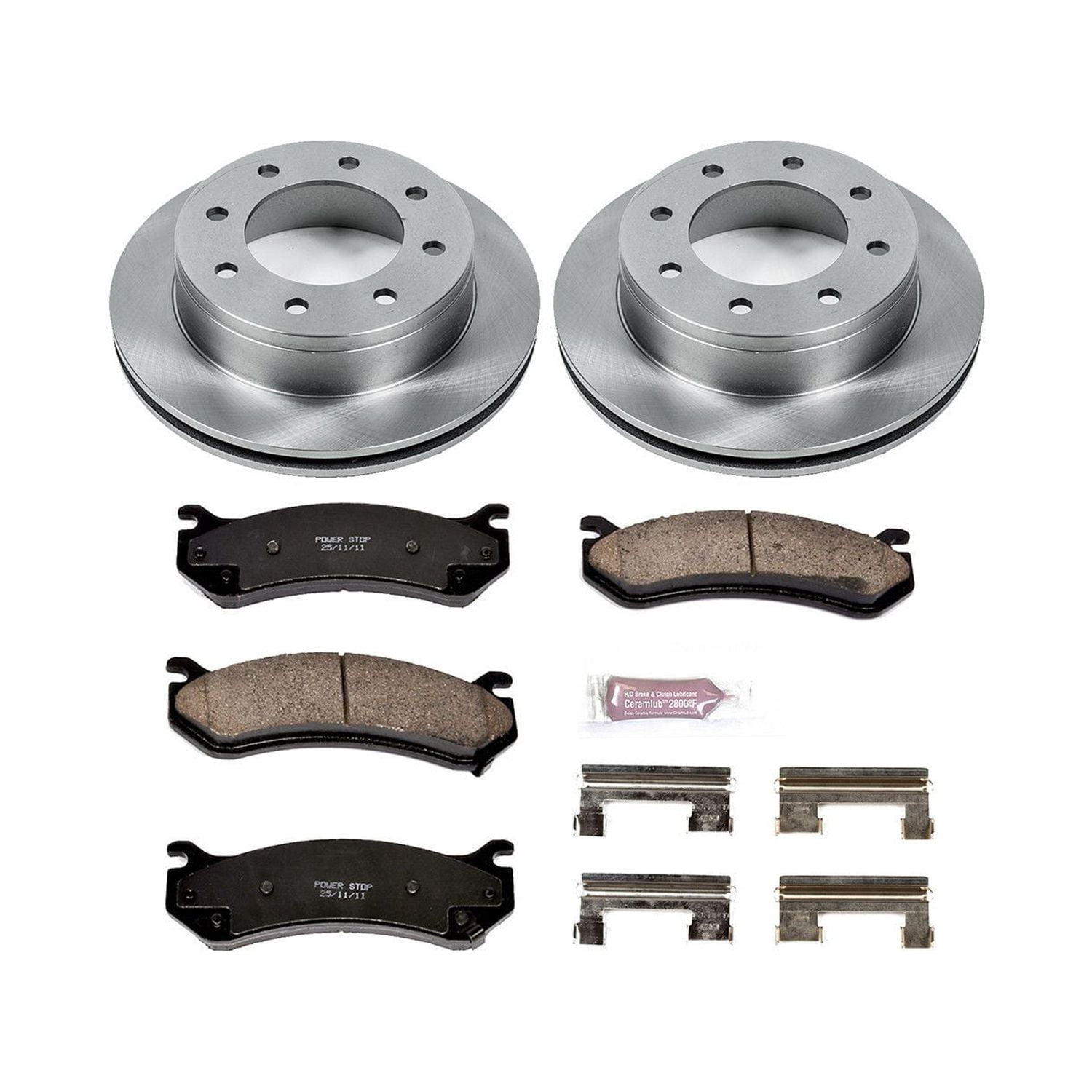 Power Stop Rear Stock Replacement Brake Pad and Rotor Kit KOE2036