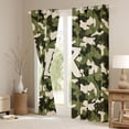 thumbnail image 3 of Feelyou Monogrammed K Black Out Curtains, Green Camo Curtains Pack of 2 (42x63 Each), 3 of 6
