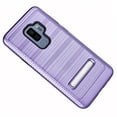 thumbnail image 3 of for 6.2" Samsung S9+ Galaxy S 9 + PLUS Case Phone Case Metal Kick Stand Brushed Back Grip Grooves Slim Scratch Shield Hybrid Shock Bumper Cover Purple, 3 of 4