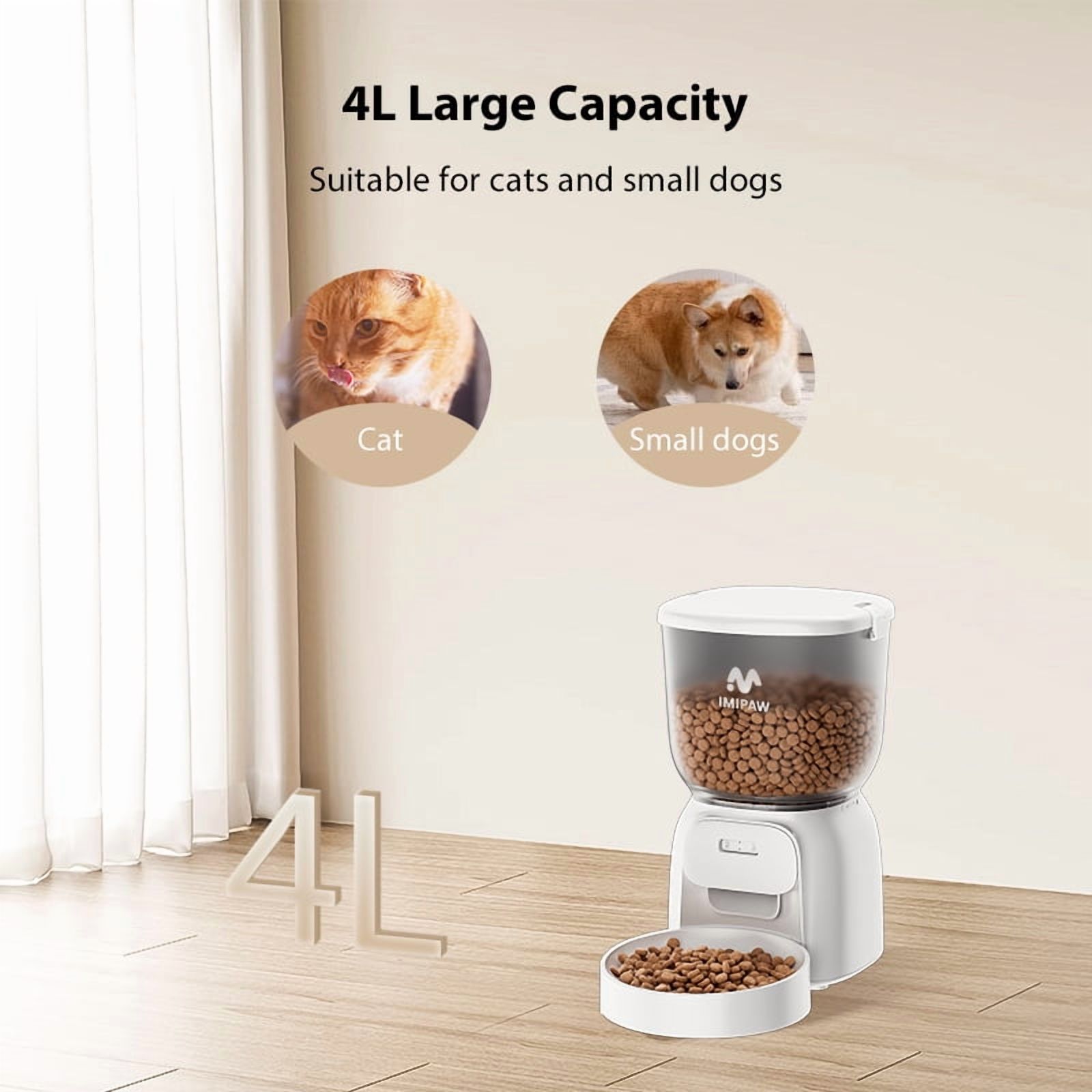 IMIPAW 4L WIFI Automatic Cat Feeder Smart Pet Feeder Cat Food Dispenser with App Remote Control