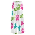 thumbnail image 5 of Dog Themed Fun Pattern Women's Casual Wide Leg Pants Comfort Pockets Elastic Waist Loose Fit Pants, 5 of 7