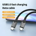 thumbnail image 2 of USB5.0 Cable 80Gbps USB C to USB C 240W Fast Charging Display Cable 16K@60Hz 80Gbps Data Cable for Smartphone, 2 of 12
