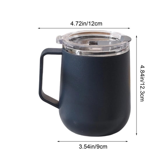 HOARBOEG 304 Stainless Steel Vacuum Insulated Coffee Mug with Handle and Leakproof Lid, Blue Thermal Travel Tumbler Cup for Hot & Cold Drinks, Office Daily