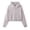 Light Gray, variant on NinXxx Women's Cropped Zip Up Hoodie High Neck Streetwear Outerwear Pink S