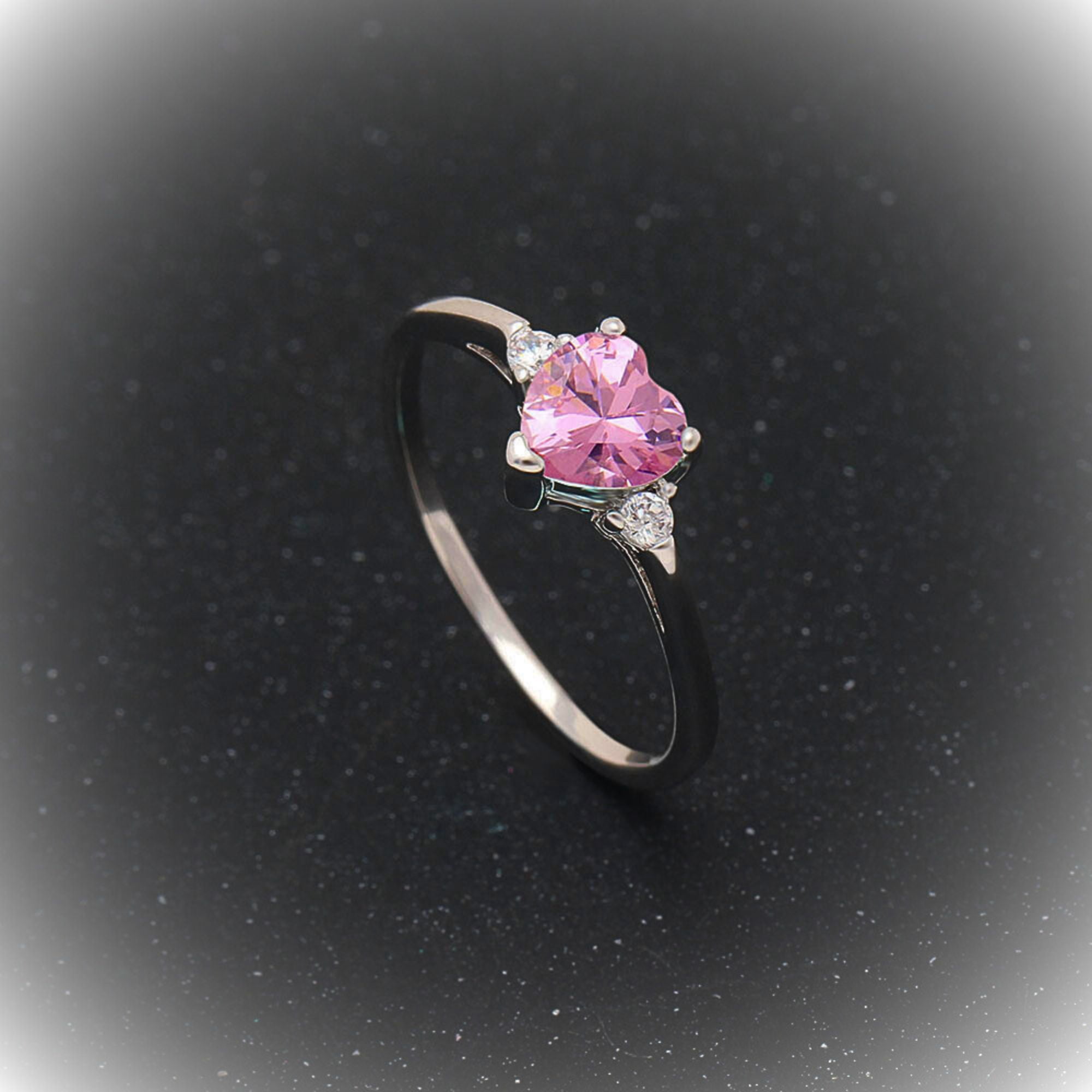 Shelly Heart Engagement Ring for Women Promise Birthstone Sterling Silver Ginger Lyne