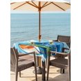 thumbnail image 3 of Outdoor Tablecloth with Umbrella Hole for Patio/Picnic/Party/Camping, Blue Surfboard Waterproof Table Cloth Square Cover Washable, Summer Beach Tropical Coconut Tree Wooden (54"x 54"), 3 of 8