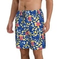 thumbnail image 2 of Kdxio Cute Popcorn Pattern Mens Casual Shorts - Drawstring Summer Beach Sports Shorts for Men, 2 of 9