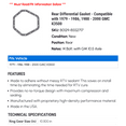 thumbnail image 2 of Rear Differential Gasket - Compatible with 1979 - 1986, 1988 - 2000 GMC K3500 1980 1981 1982 1983 1984 1985 1989 1990 1991 1992 1993 1994 1995 1996 1997 1998 1999, 2 of 2