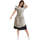thumbnail image 4 of Delantal retro con volantes ajustable y bolsillos, tallas pequeñas a grandes para mujer, 4 of 5