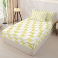 thumbnail image 2 of Erosebridal Lemon Wavy Line Zipper Full Size Comforter Sets with Fitted Sheet and 2 Pillowcases,Yellow Swirl Zipper Bedding Set For Boys,Reversible,4-Piece, 2 of 7