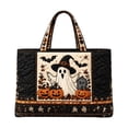 thumbnail image 2 of Women's Halloween Bag,Reusable Handbag for Shopping, Outdoors, Cruises, Vacations, Travel Tote Bags,3D Quilted, Spacious, Spooky Design, 2 of 8