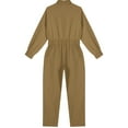thumbnail image 5 of Sholeno Big Girls Stand Collar Jumpsuit with Pockets Mechanic Boiler Suit One Piece Romper Coverall Dungarees Khaki 12, 5 of 6