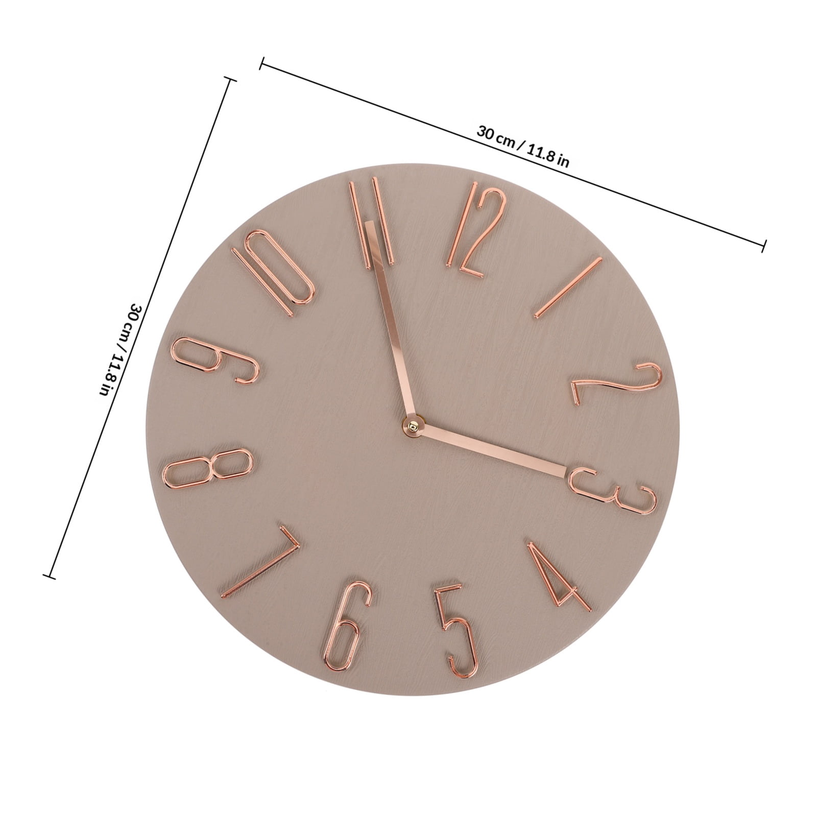 Supvox Beige Wall Clock Battery Operated with Silent Quartz Movement, Modern Decorative Timepiece for Home and Office Use