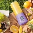 thumbnail image 4 of Oleegame 1PC Portable Small Fruit Juicer Usb Rechargeable With 6 Juicer For Shakes Handheld For Sports Travel Outdoors For Kitchen Pink, 4 of 9