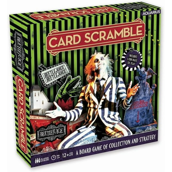 Aquarius Beetlejuice Card Scramble Board Game