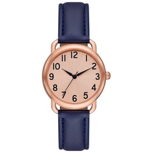 Time and Tru Women's Rose Gold Analog Watch with Blue Band