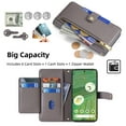 thumbnail image 4 of SaniMore for Google Pixel 7 Case, with Kickstand [Shoulder & Wrist Strap] Flip Zipper Wallet Cash & Card Slots PU Leather TPU Interior Full Body Protection for Google Pixel 7, Gray, 4 of 8