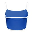 thumbnail image 2 of HNMKIU Women's Square Neck Longline Workout Camisole with Sports Bra Support Crop Yoga Top Built in Bra Tank Tops for Women Blue,XL, 2 of 5