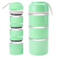 thumbnail image 3 of Fiambrera de 3 capas Contenedor de almacenamiento de alimentos de acero inoxidable Caja Bento para niños Verde, 3 of 8