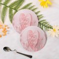 thumbnail image 3 of Pink Love Heart For Happy ther's Day For Drinks Absorbent, 4 PCS Tea CoFFee Wooden Set, Lightweight and Heat-Resistant with Cork Base For Protection Home OFFice Tabl, 3 of 7