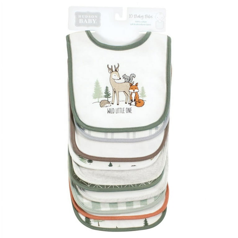 Amazon.com: Hudson Baby Unisex Baby Cotton Bibs, Forest