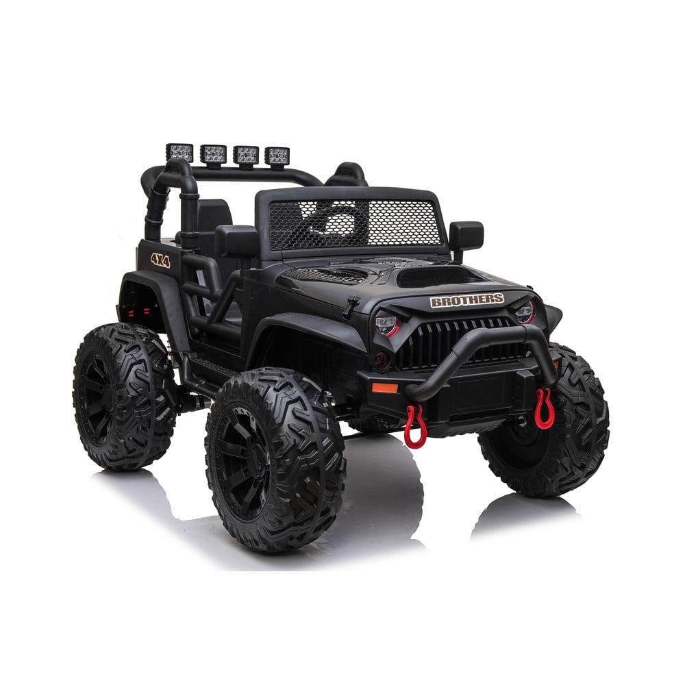 24V JEEP Double Drive Children Ride- on Car With 200W*2 12V9AH*2 Battery,Parent Remote Control ,Electron assisted steering wheel Foot Pedal Led lights,music board with USB/bluetooth/MP3/music/ volum
