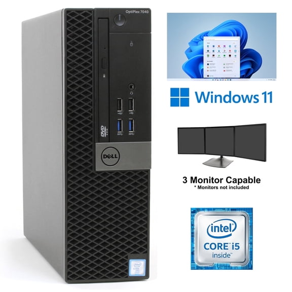 Restored Dell OptiPlex 7040 SFF Core i5 16GB Ram 240GB SSD Windows 11 Pro Desktop Computer (Refurbished)
