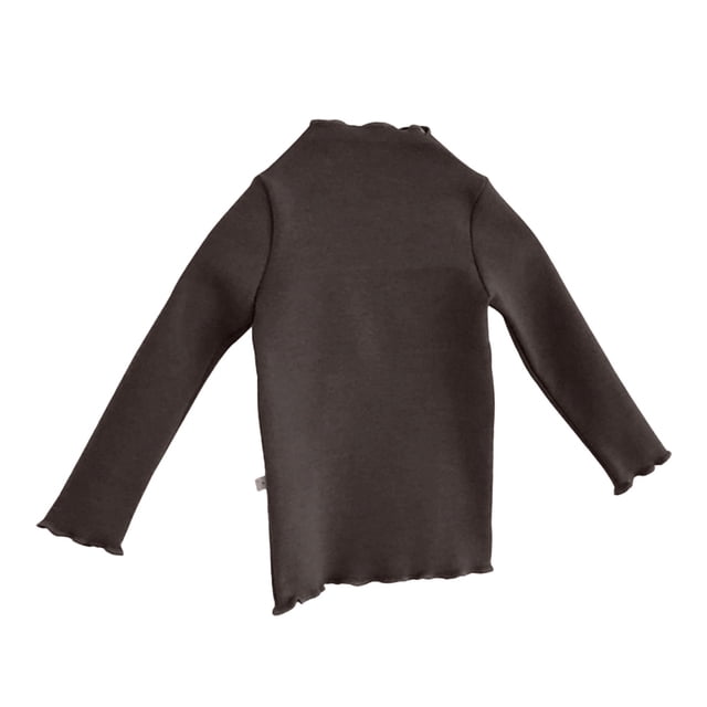 Camiseta de manga larga con cuello alto para bebé Laklulu, abrigo base cálido para bebé, abrigo base para niña (marrón oscuro), 66 cm