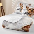 thumbnail image 4 of Homewish Cute Yorkshire Terrier Twin Quilt Set,Watercolor Animal Twin Coverlet Set,2pcs, 4 of 7