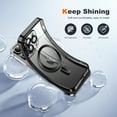 thumbnail image 3 of Matallic Glossy Clear for iPhone 12 Pro Case Compatible with MagSafe with Plating Full Camera Protection [Strong  Attraction] Slim Thin Phone Case Shockproof for Women Girls(6.1")-Black, 3 of 8