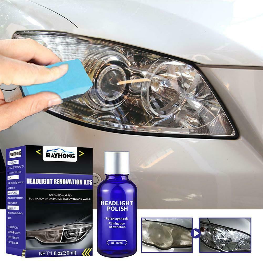 Headlight Cleaner Headlight Kit Liquid Cleaning10/30/50ML Car Polish  Renewals Headlight Cleaning Supplies Set Of Solution With Sponge CCoth Car