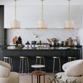 thumbnail image 6 of 1-Light Modern Drum Chandelier Dining Room Pendant Light Fixture with Gray/Gold Fabric Shade for Kitchen, Island, Dining Room, Living Room, 6 of 9