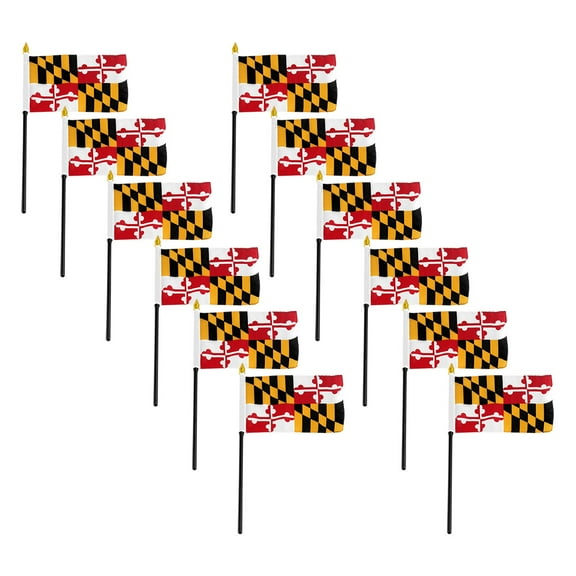 Online Stores Maryland Flag 4in x 6in - 12 PK