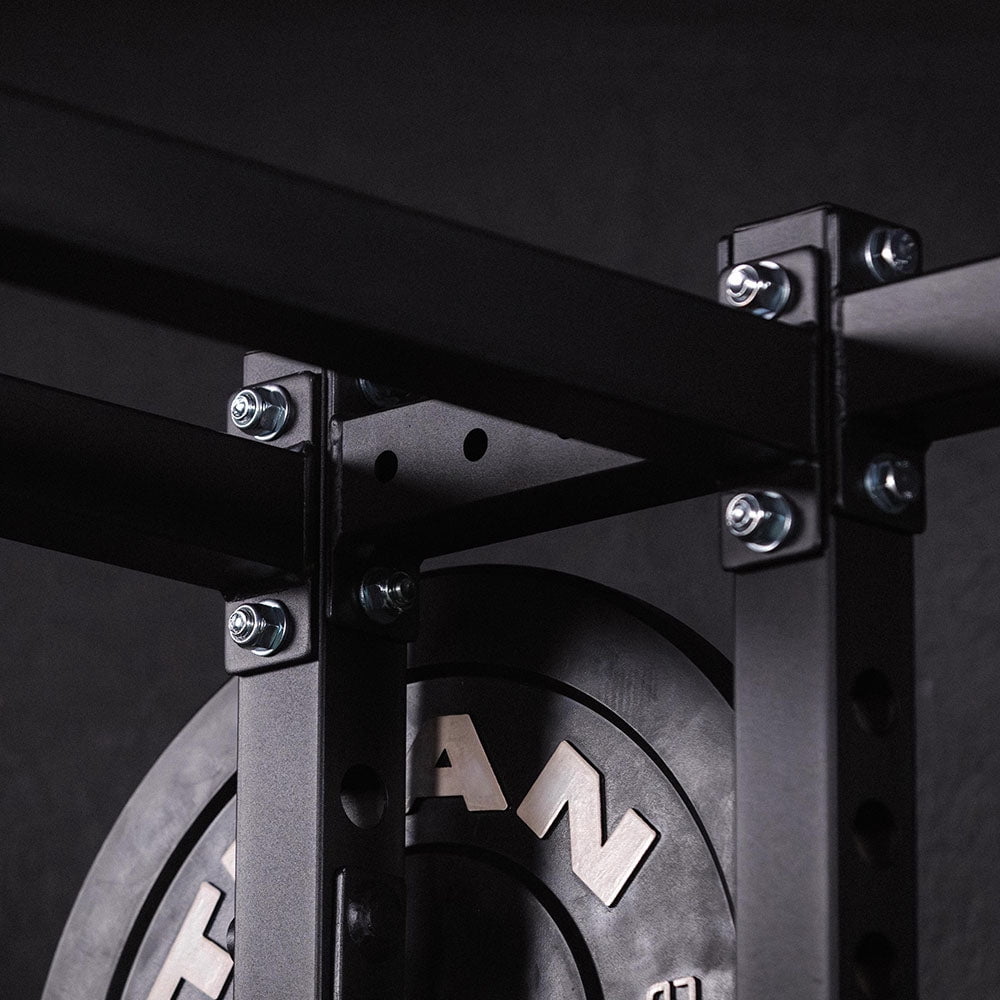 Titan Fitness T-2 Series Power Rack Extension Kit, Black 83" Height x 10" Depth, 2x2 12-Gauge Steel Uprights, Bolt-Together Rack Expansion for Home Gym with Weight Plate Holders