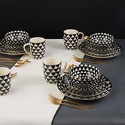 Thyme & Table 60-Piece Medallion Dinnerware & Gold Flatware Set, Service for 6