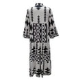 thumbnail image 3 of Cenuakty Women Long Dress, Long Sleeve Button-down Geometric Print Bohe Dress Loose Swing Dress for Casual Daily, 3 of 5