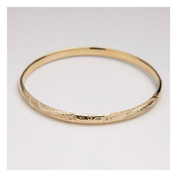 Florentine Design Comfort Fit Women’s Adult Bangle Bracelet 10K Yellow Gold, 3.83 Gr – Goldum NYC