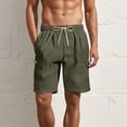 thumbnail image 2 of Mens Corduroy Shorts Elastic Waist Drawstring Straight Leg Men's Casual Shorts with Pockets Relaxed Fit Summer Beach Shorts for Men, 2 of 9