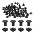 thumbnail image 1 of Uxcell 30 juegos de tornillos Chicago M4 x 6mm, tornillos de cabeza ranurada de metal para cuero, negro, 1 of 6