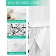 thumbnail image 3 of No Hook Shower Curtain with Snap in Liner, Black Silhouette of Birds and Tree Branches White Hotel Shower Curtains for Bathroom, Washable Shower Curtain Liner Set with Mesh Top Window, 72”x78”, 3 of 6
