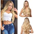 thumbnail image 5 of Peluca rubia para mujer Pelucas delanteras de encaje rubias onduladas largas y rizadas Peluca rubia marrón, 5 of 5