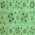 thumbnail image 1 of Ahgly Company Indoor Square Abstract Turquoise Blue Modern Area Rugs, 6' Square, 1 of 4