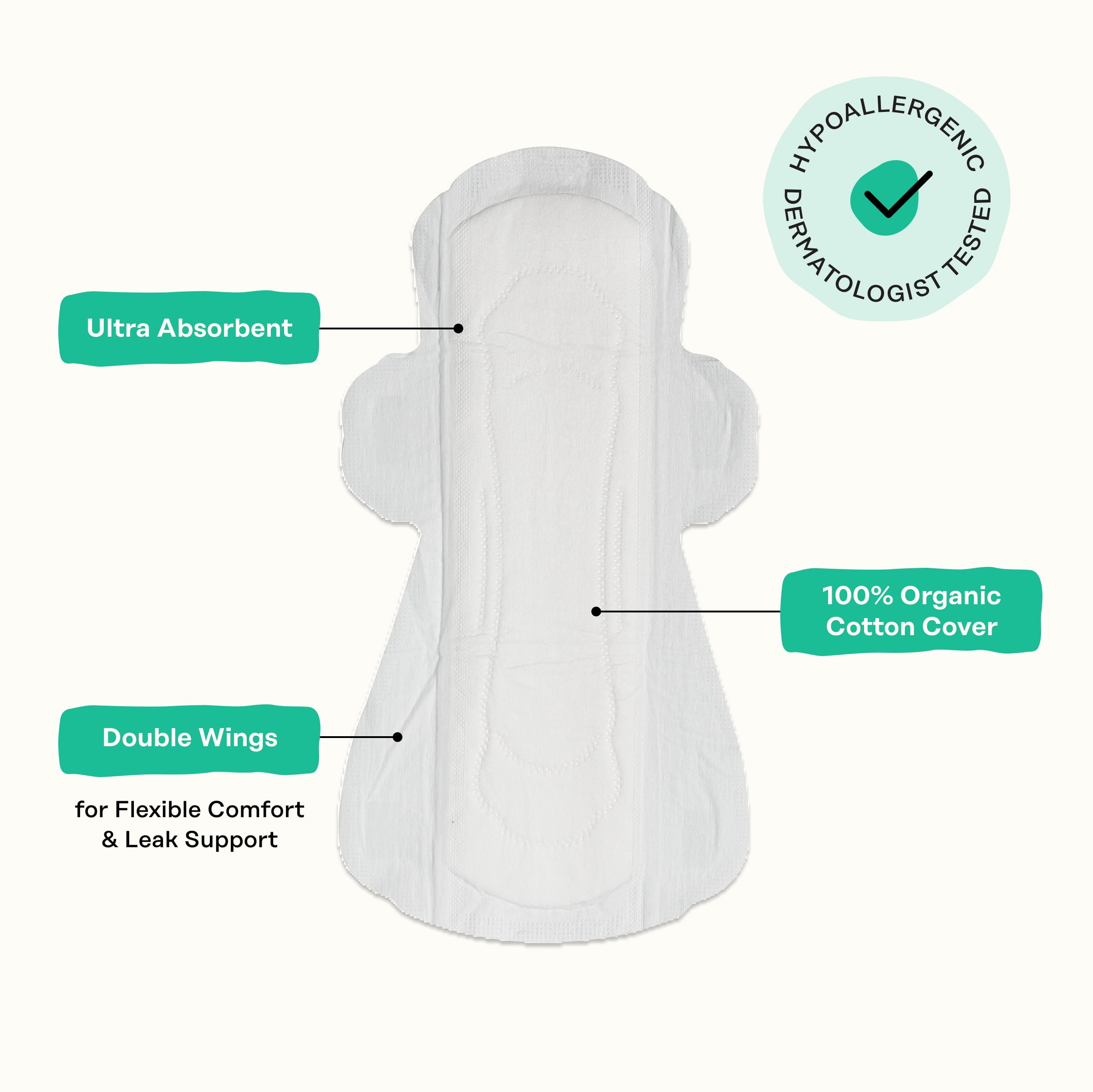 The Honey Pot Company, Herbal Super Pads with Wings, Organic Cotton Cover, 16 ct.