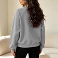 thumbnail image 6 of Womens Sweatshirt Nelozsy Women's Ribbed Mock Neck Sweatshirt Oversized Long Sleeve Casual Pullover Top Gray L, 6 of 8