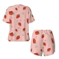 thumbnail image 5 of Kdxio Strawberry Print Pajamas Sets for Women Short-Sleeved Pjs with Lounge Shorts Two Piece Sleepwear S-4XL, 5 of 9