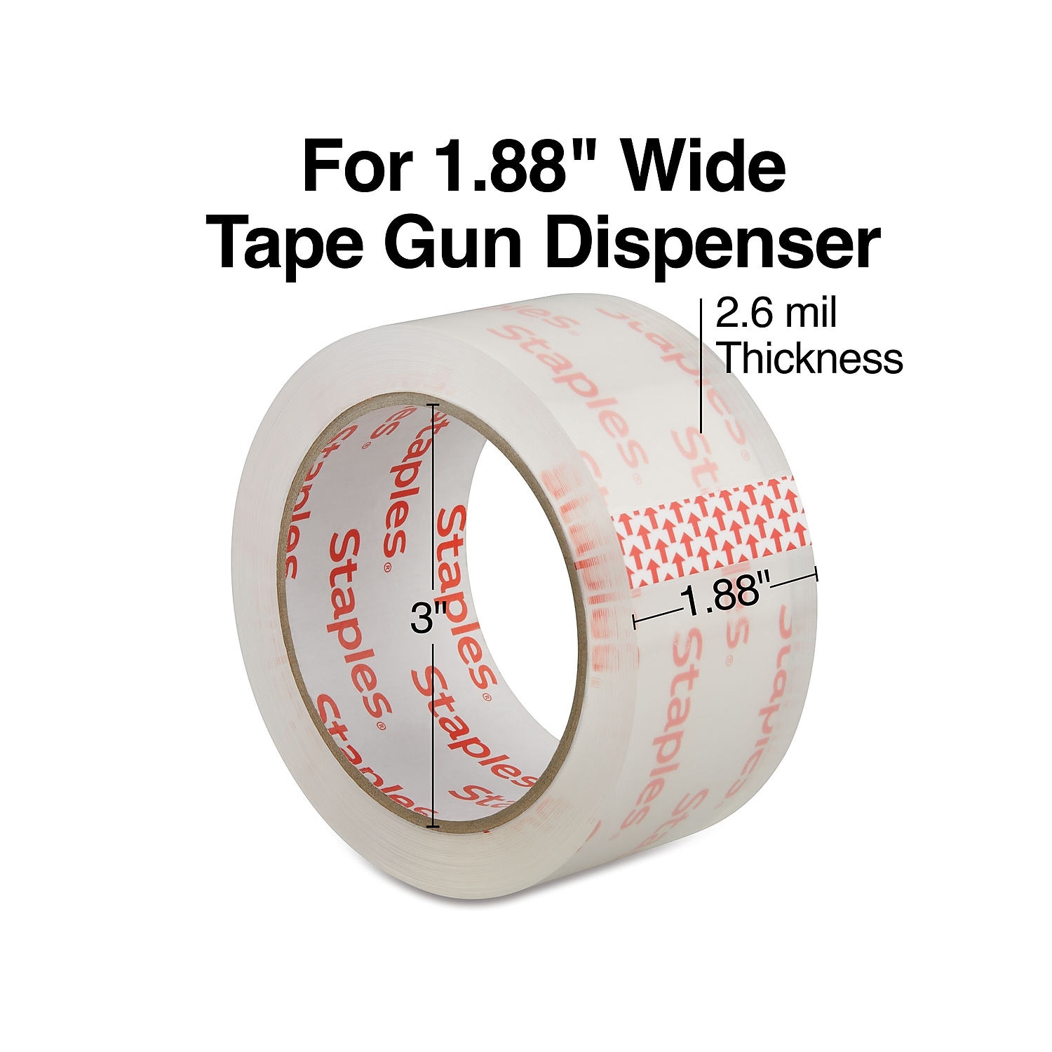 Staples Moving & Storage Packing Tape 1.88"W x 54.6 yds. Clear 24/Carton ST61012/52528VS