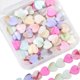 thumbnail image 1 of 1 caja de 80 cuentas de concha con forma de corazón, cuentas planas de concha a granel de 10 mm, lindas cuentas de concha con forma de amor, macarrón, concha natural, espaciador de playa de verano, 1 of 7